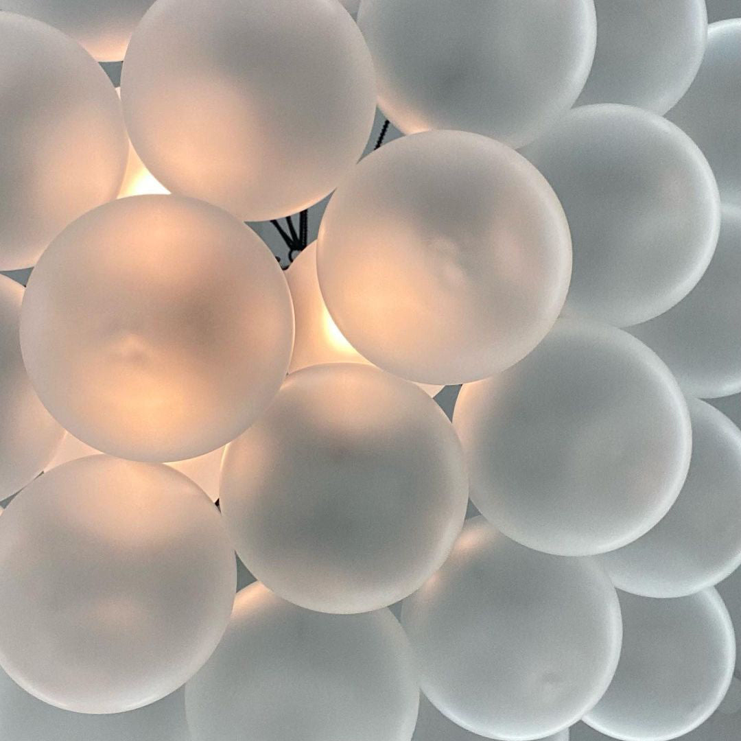 Glazen Bollenhanglamp 19-37 Bollen Goud Metaal Eetkamer Woonkamer