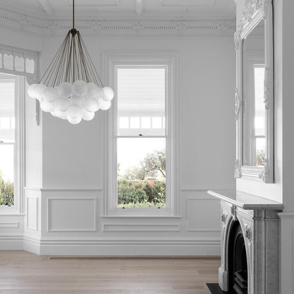 Glazen Bollenhanglamp 19-37 Bollen Goud Metaal Eetkamer Woonkamer