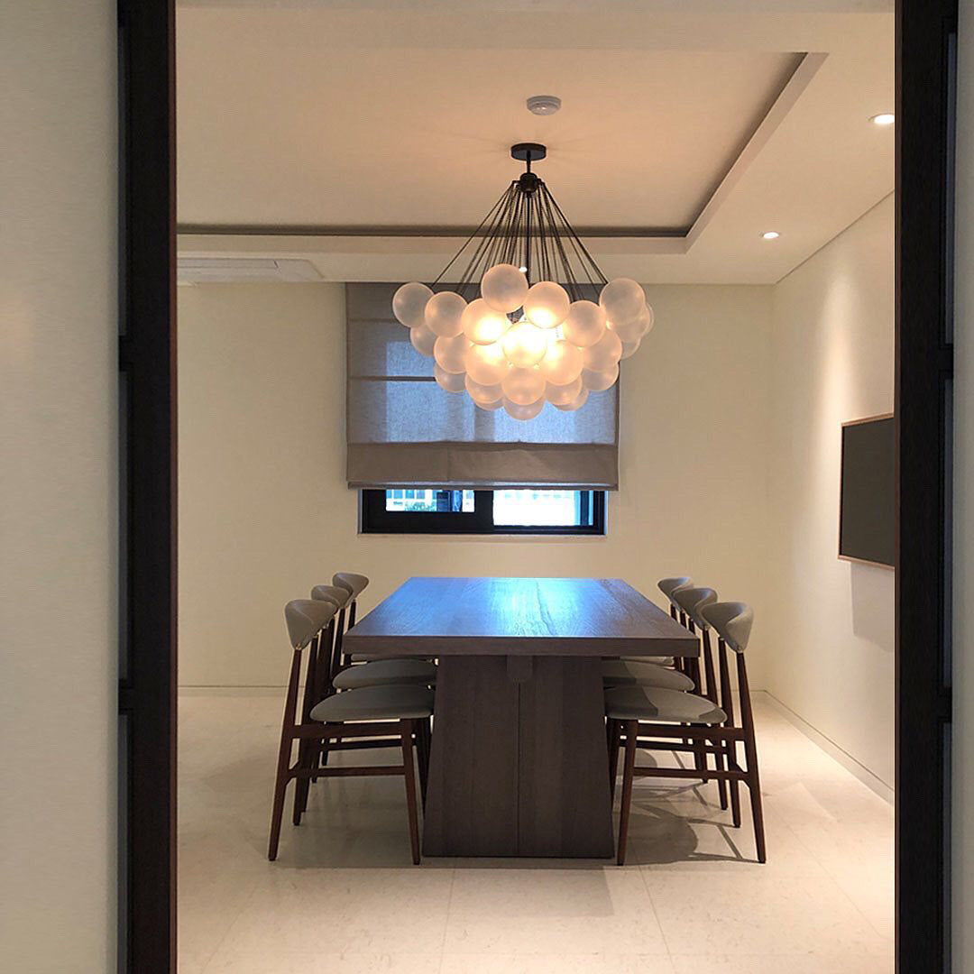 Glazen Bollenhanglamp 19-37 Bollen Goud Metaal Eetkamer Woonkamer