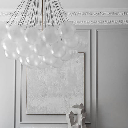 Glazen Bollenhanglamp 19-37 Bollen Goud Metaal Eetkamer Woonkamer