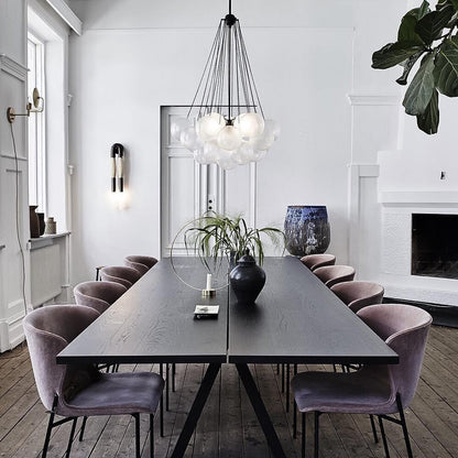 Glazen Bollenhanglamp 19-37 Bollen Goud Metaal Eetkamer Woonkamer