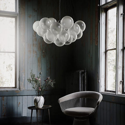 Glazen Bollenhanglamp 19-37 Bollen Goud Metaal Eetkamer Woonkamer