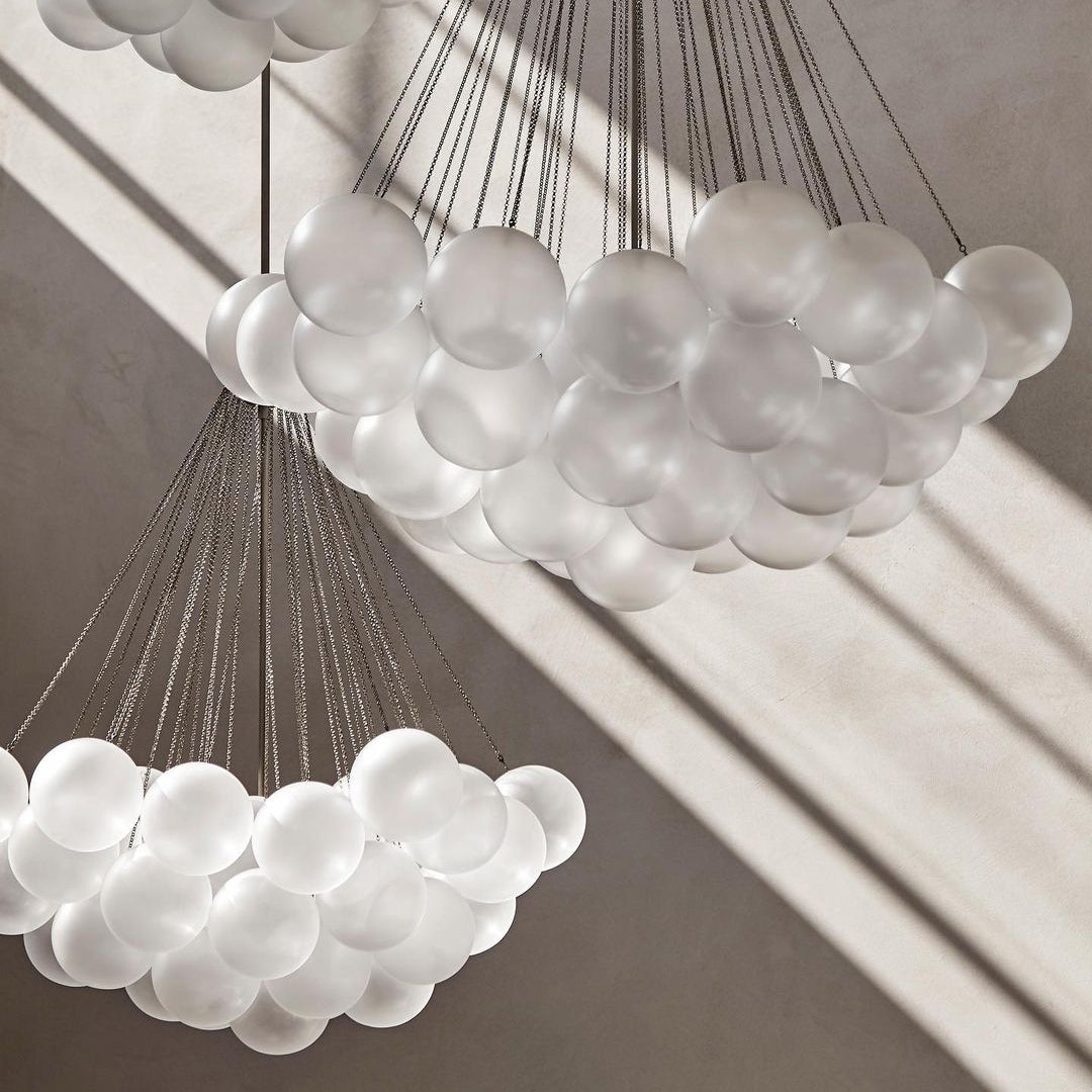 Glazen Bollenhanglamp 19-37 Bollen Goud Metaal Eetkamer Woonkamer