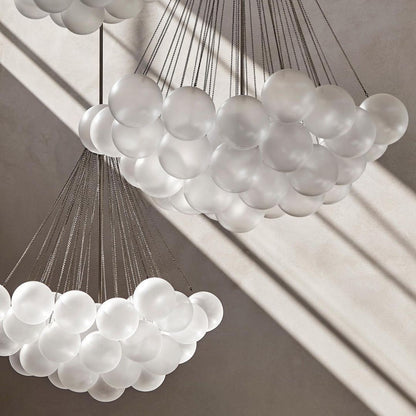 Glazen Bollenhanglamp 19-37 Bollen Goud Metaal Eetkamer Woonkamer