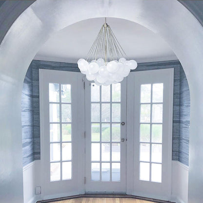 Glazen Bollenhanglamp 19-37 Bollen Goud Metaal Eetkamer Woonkamer
