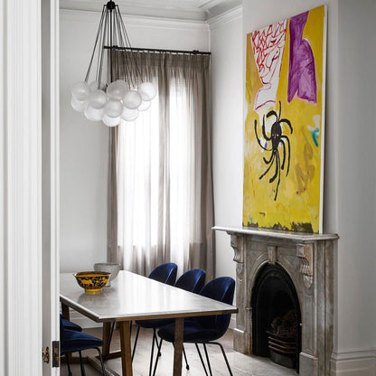 Glazen Bollenhanglamp 19-37 Bollen Goud Metaal Eetkamer Woonkamer
