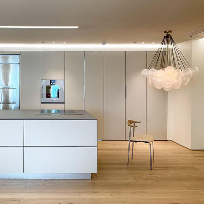 Glazen Bollenhanglamp 19-37 Bollen Goud Metaal Eetkamer Woonkamer