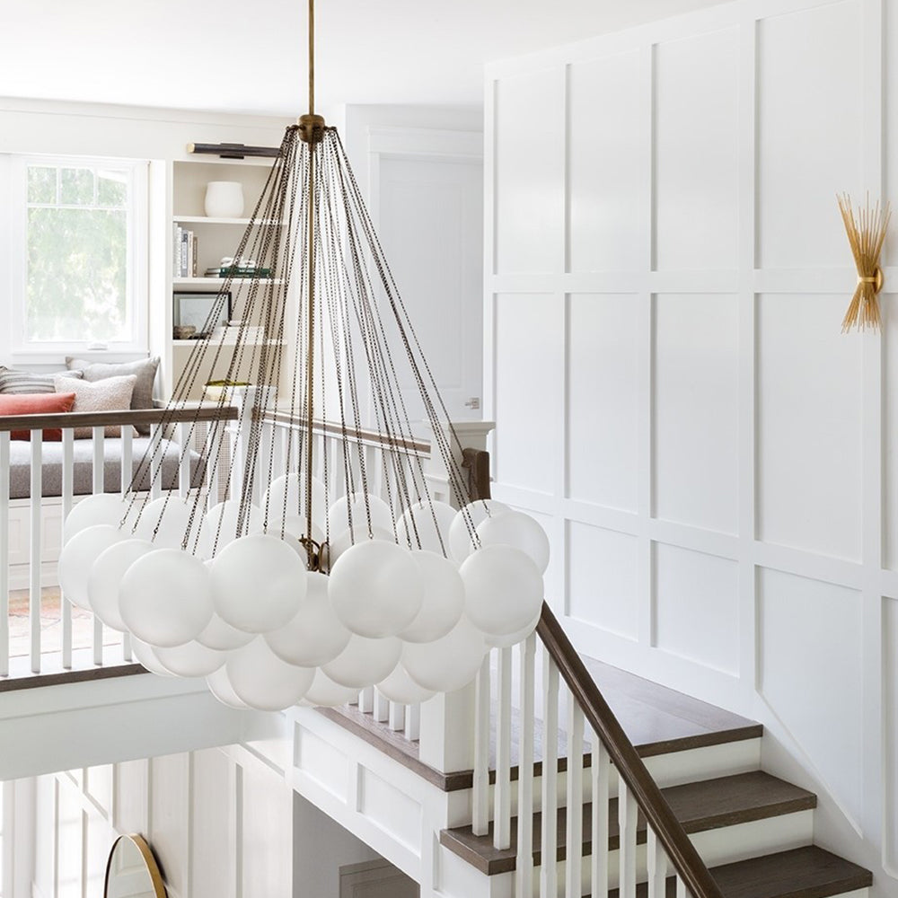 Glazen Bollenhanglamp 19-37 Bollen Goud Metaal Eetkamer Woonkamer