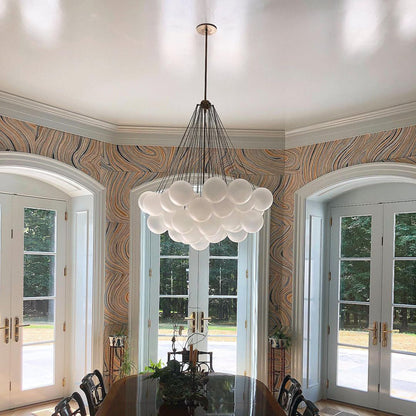 Glazen Bollenhanglamp 19-37 Bollen Goud Metaal Eetkamer Woonkamer