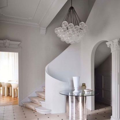 Glazen Bollenhanglamp 19-37 Bollen Goud Metaal Eetkamer Woonkamer