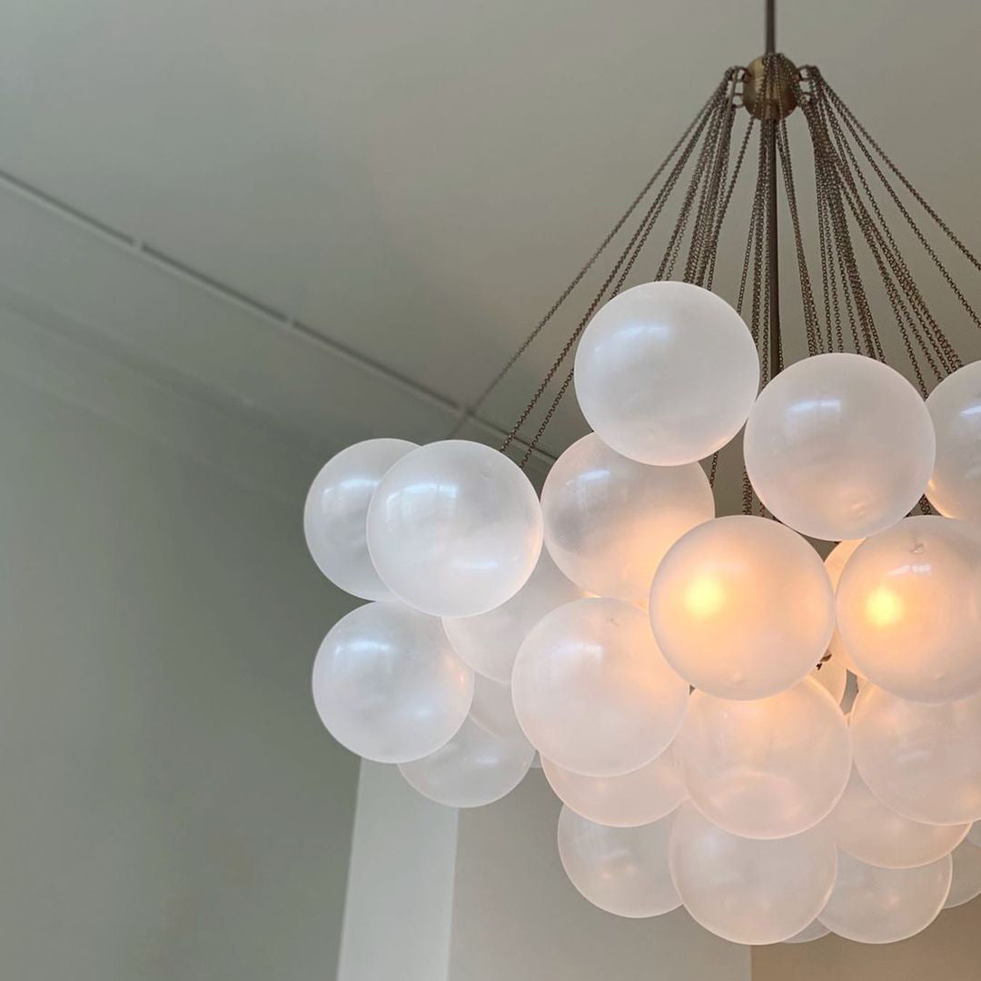 Glazen Bollenhanglamp 19-37 Bollen Goud Metaal Eetkamer Woonkamer