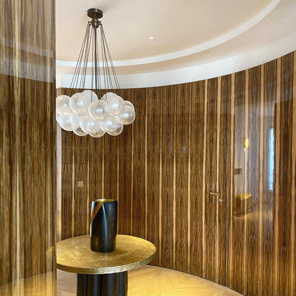 Glazen Bollenhanglamp 19-37 Bollen Goud Metaal Eetkamer Woonkamer