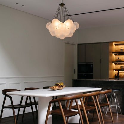 Glazen Bollenhanglamp 19-37 Bollen Goud Metaal Eetkamer Woonkamer