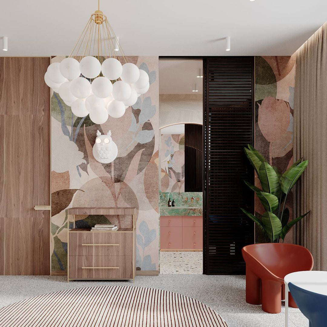 Glazen Bollenhanglamp 19-37 Bollen Goud Metaal Eetkamer Woonkamer