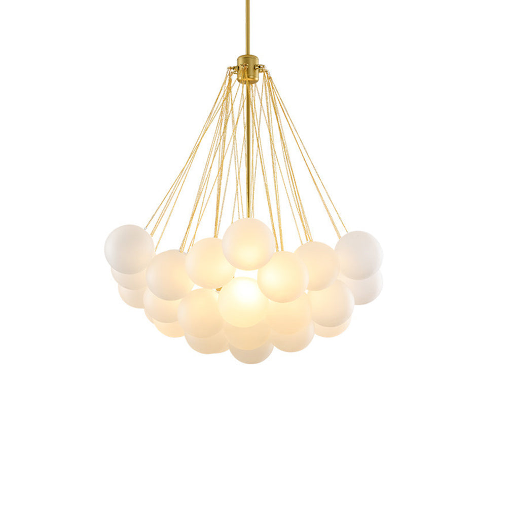 Glazen Bollenhanglamp 19-37 Bollen Goud Metaal Eetkamer Woonkamer