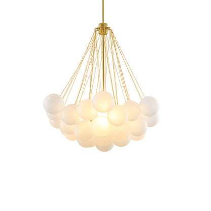 Glazen Bollenhanglamp 19-37 Bollen Goud Metaal Eetkamer Woonkamer