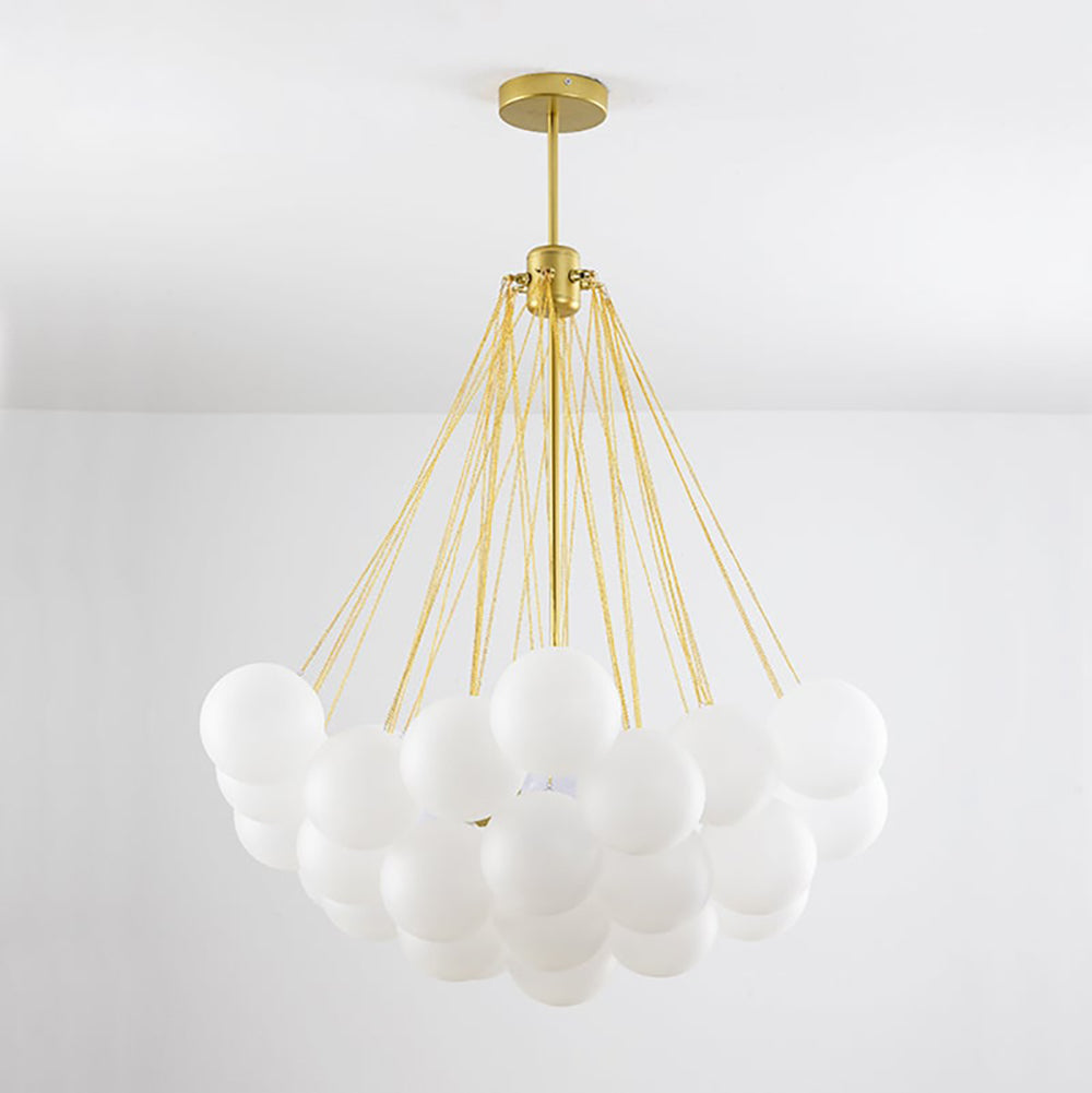 Glazen Bollenhanglamp 19-37 Bollen Goud Metaal Eetkamer Woonkamer
