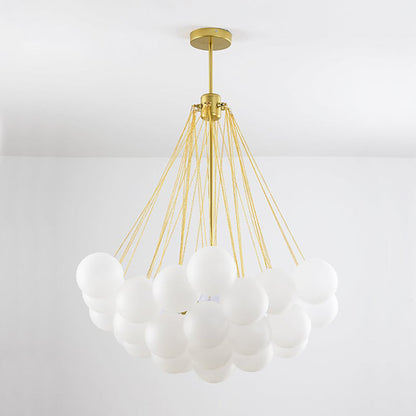 Glazen Bollenhanglamp 19-37 Bollen Goud Metaal Eetkamer Woonkamer