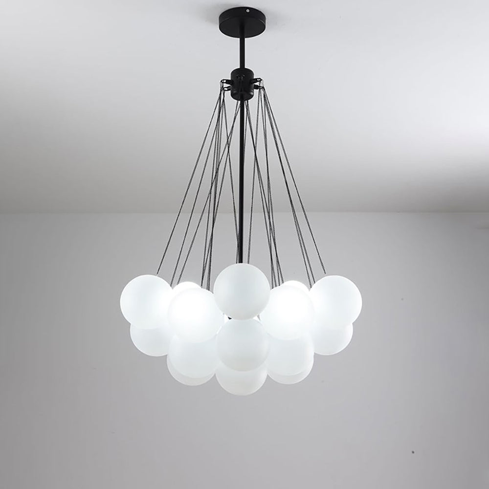 Glazen Bollenhanglamp 19-37 Bollen Goud Metaal Eetkamer Woonkamer