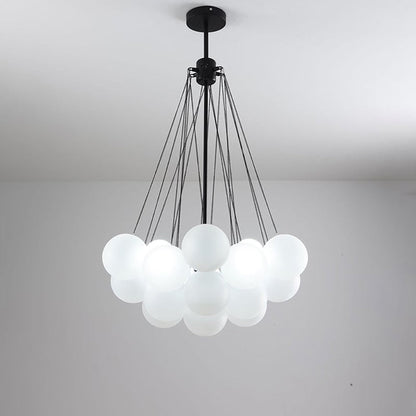 Glazen Bollenhanglamp 19-37 Bollen Goud Metaal Eetkamer Woonkamer