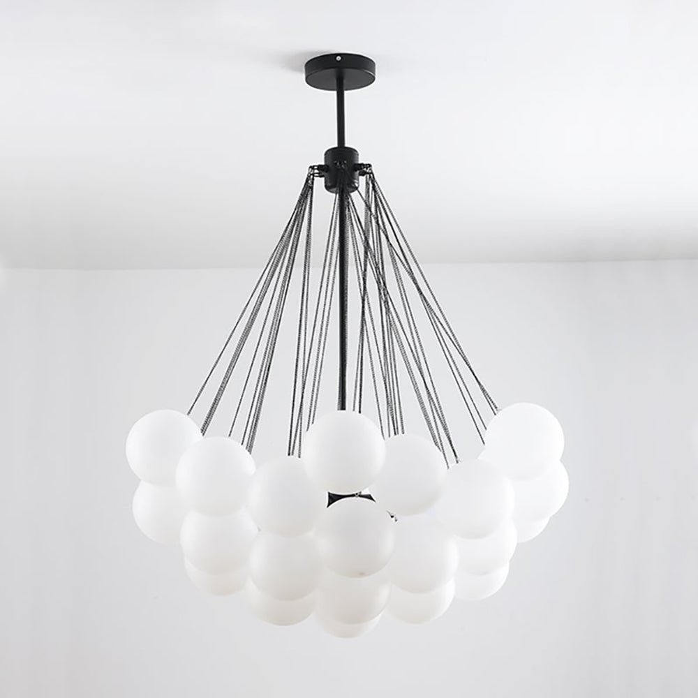 Glazen Bollenhanglamp 19-37 Bollen Goud Metaal Eetkamer Woonkamer