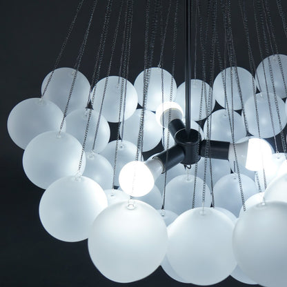 Glazen Bollenhanglamp 19-37 Bollen Goud Metaal Eetkamer Woonkamer