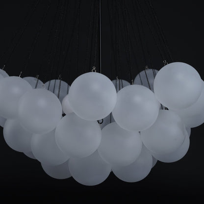 Glazen Bollenhanglamp 19-37 Bollen Goud Metaal Eetkamer Woonkamer