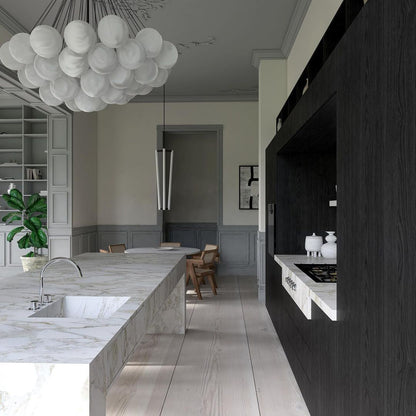 Glazen Bollenhanglamp 19-37 Bollen Goud Metaal Eetkamer Woonkamer