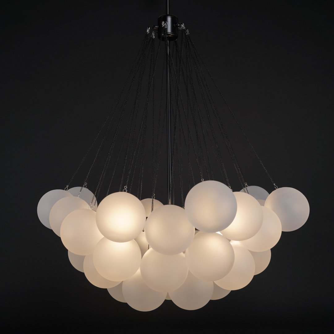 Glazen Bollenhanglamp 19-37 Bollen Goud Metaal Eetkamer Woonkamer