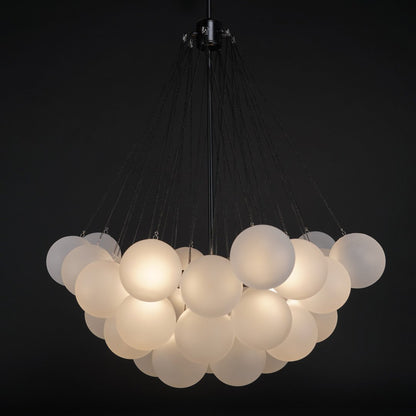 Glazen Bollenhanglamp 19-37 Bollen Goud Metaal Eetkamer Woonkamer