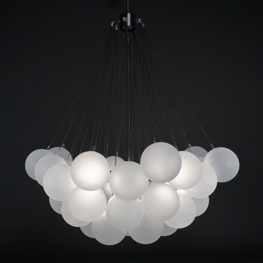 Glazen Bollenhanglamp 19-37 Bollen Goud Metaal Eetkamer Woonkamer