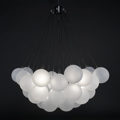 Glazen Bollenhanglamp 19-37 Bollen Goud Metaal Eetkamer Woonkamer