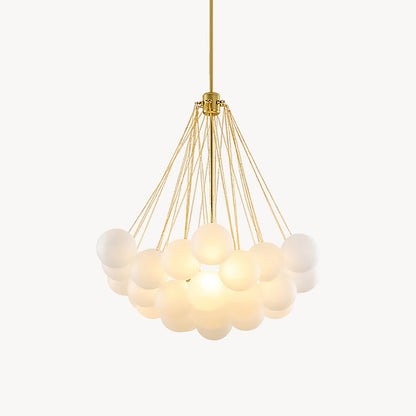 Glazen Bollenhanglamp 19-37 Bollen Goud Metaal Eetkamer Woonkamer