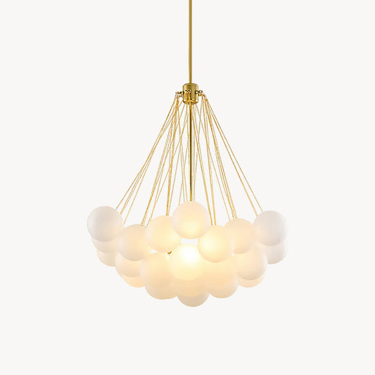 Glazen Bollenhanglamp 19-37 Bollen Goud Metaal Eetkamer Woonkamer