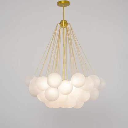 Glazen Bollenhanglamp 19-37 Bollen Goud Metaal Eetkamer Woonkamer
