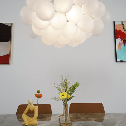 Glazen Bollenhanglamp 19-37 Bollen Goud Metaal Eetkamer Woonkamer