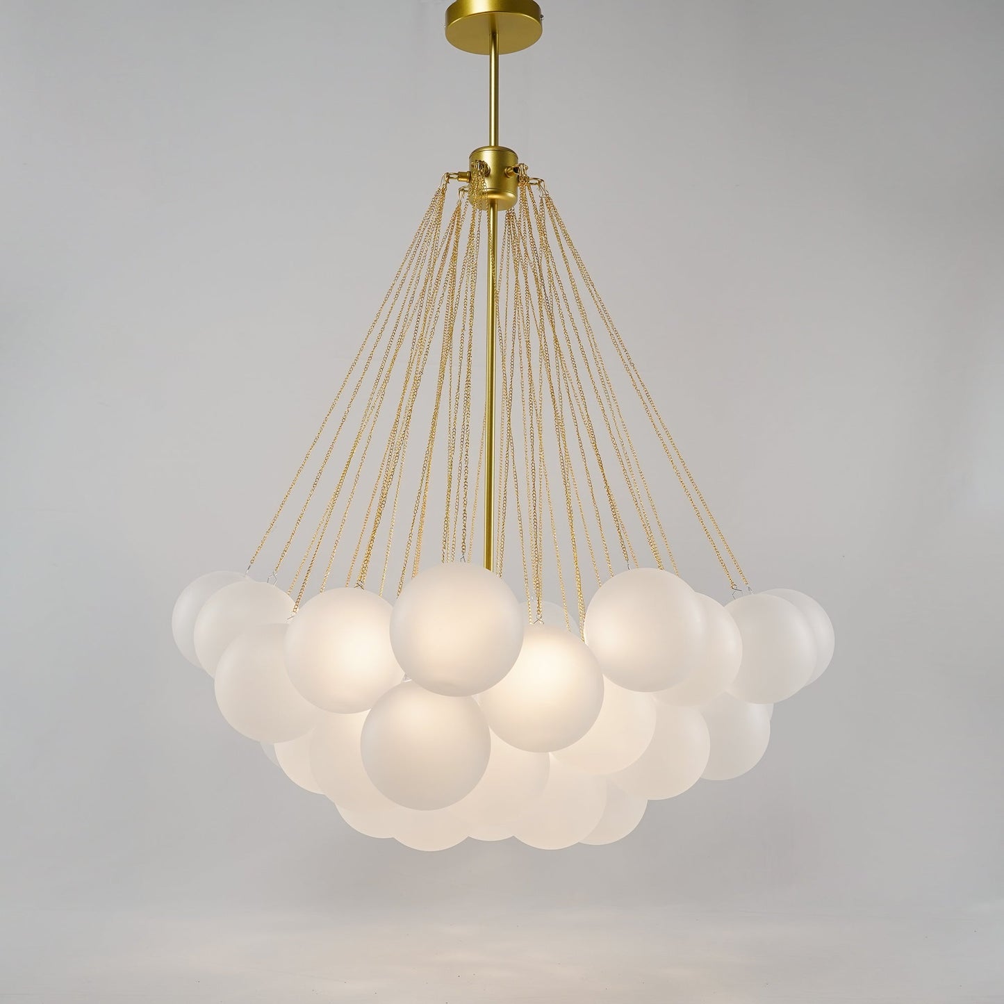 Glazen Bollenhanglamp 19-37 Bollen Goud Metaal Eetkamer Woonkamer