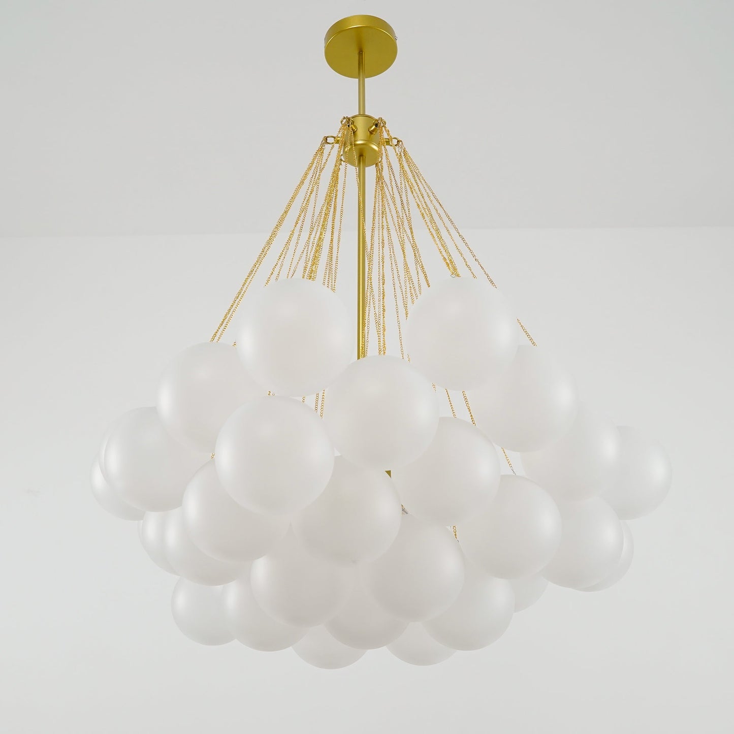 Glazen Bollenhanglamp 19-37 Bollen Goud Metaal Eetkamer Woonkamer