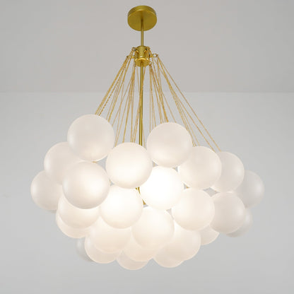 Glazen Bollenhanglamp 19-37 Bollen Goud Metaal Eetkamer Woonkamer
