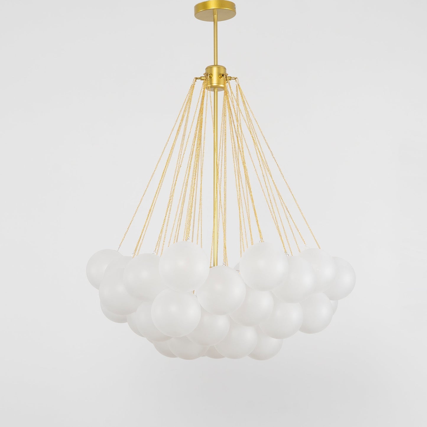 Glazen Bollenhanglamp 19-37 Bollen Goud Metaal Eetkamer Woonkamer