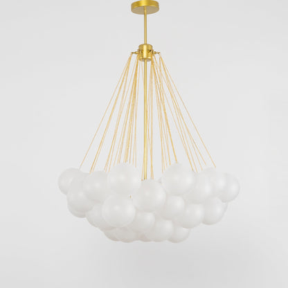 Glazen Bollenhanglamp 19-37 Bollen Goud Metaal Eetkamer Woonkamer