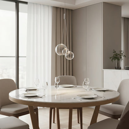 Glazen Hanglamp met Metalen Cluster Bellenbollen Moderne Verlichting