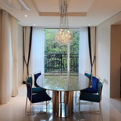 Glazen Hanglamp met Metalen Cluster Bellenbollen Moderne Verlichting