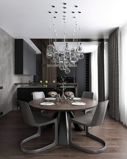 Glazen Hanglamp met Metalen Cluster Bellenbollen Moderne Verlichting