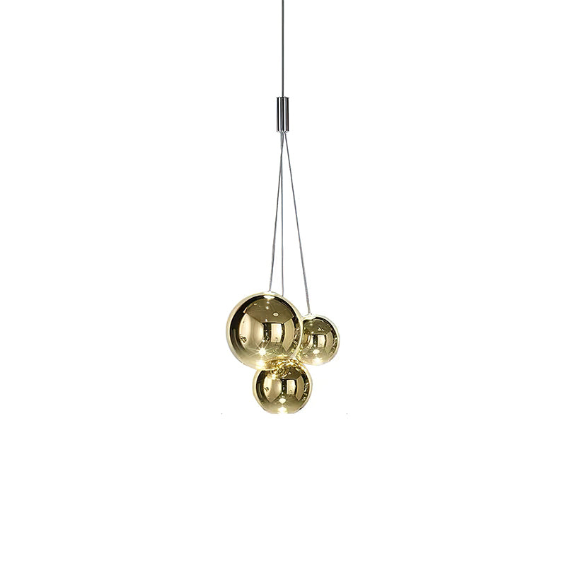 Glazen Hanglamp met Metalen Cluster Bellenbollen Moderne Verlichting