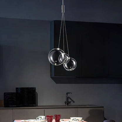 Glazen Hanglamp met Metalen Cluster Bellenbollen Moderne Verlichting