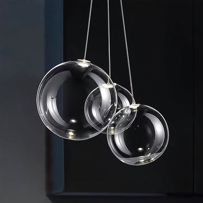 Glazen Hanglamp met Metalen Cluster Bellenbollen Moderne Verlichting