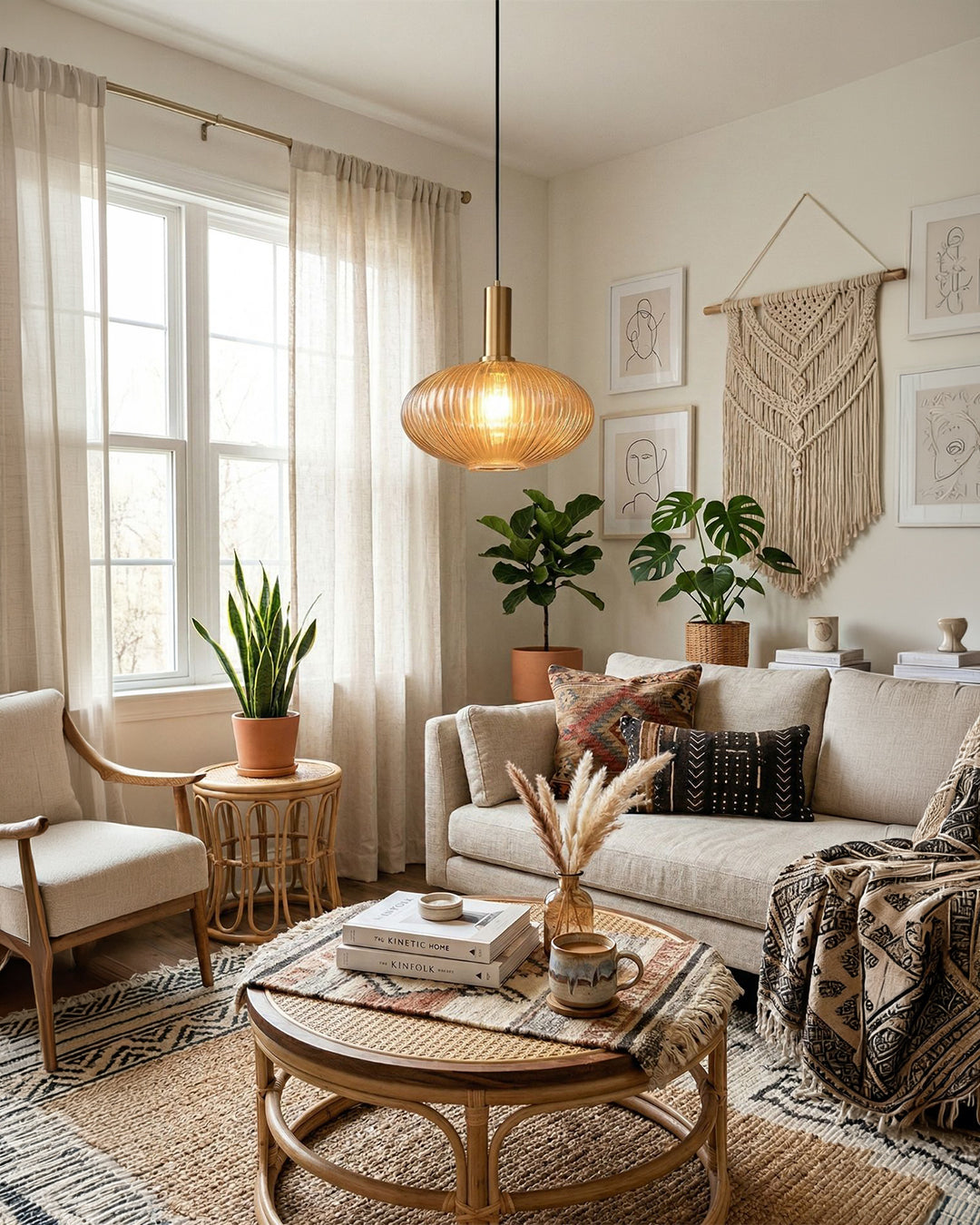 CLYDE Moderne Hanglamp met Gekleurde Glazen Kap – Scandinavisch Design voor Woonkamer & Eetkamer – E27 Fitting