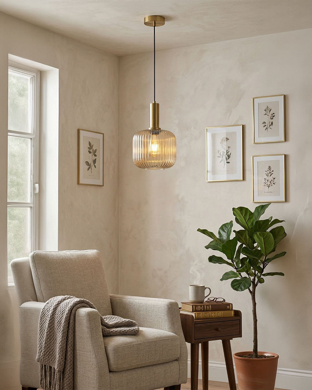 CLYDE Moderne Hanglamp met Gekleurde Glazen Kap – Scandinavisch Design voor Woonkamer & Eetkamer – E27 Fitting