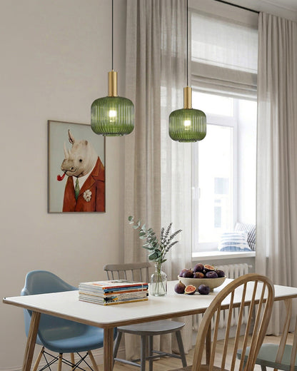 CLYDE Moderne Hanglamp met Gekleurde Glazen Kap – Scandinavisch Design voor Woonkamer & Eetkamer – E27 Fitting